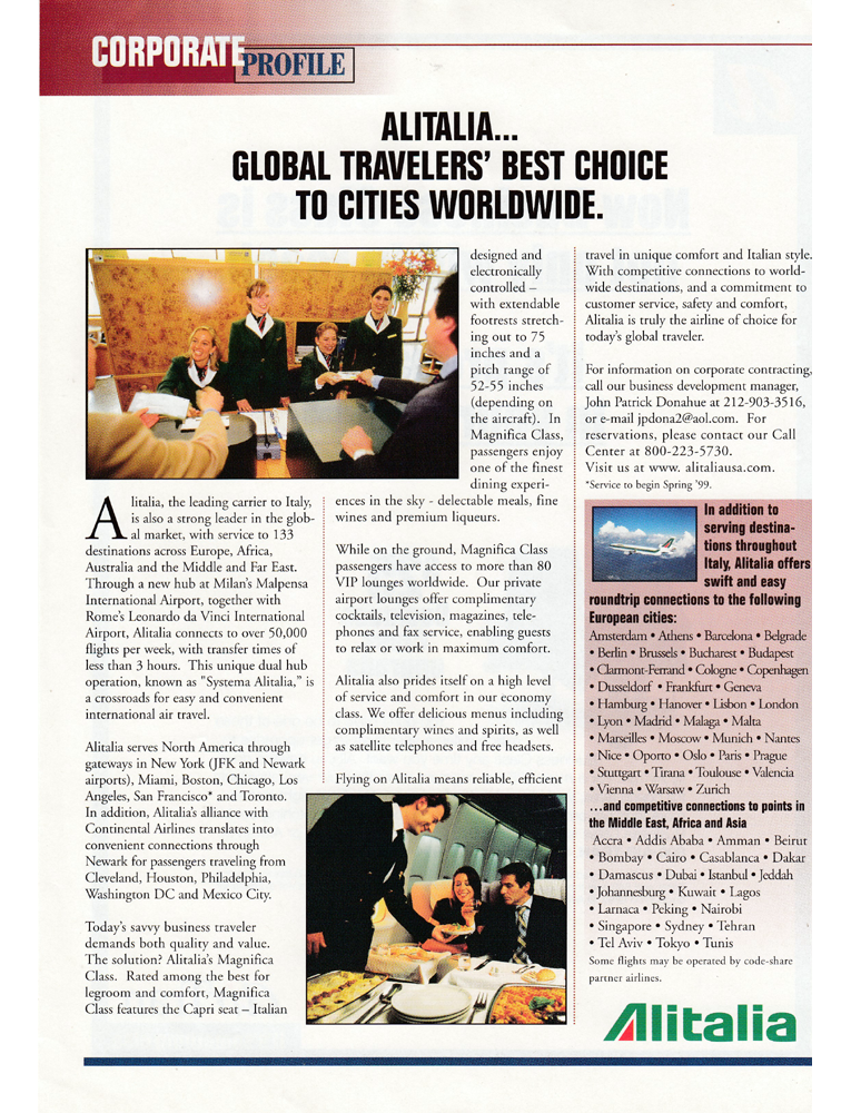 AD for Corporate travelers