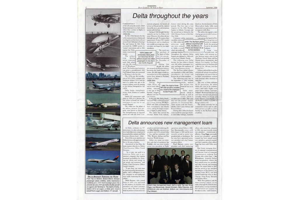 Delta throughout the years.