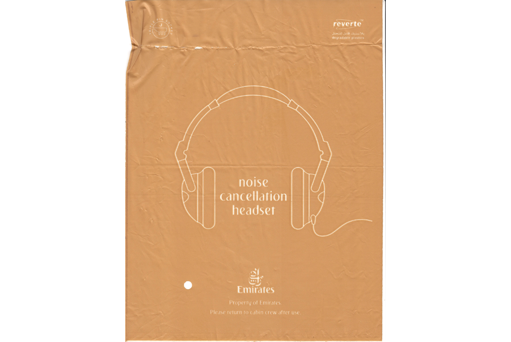Plastic bag from headset