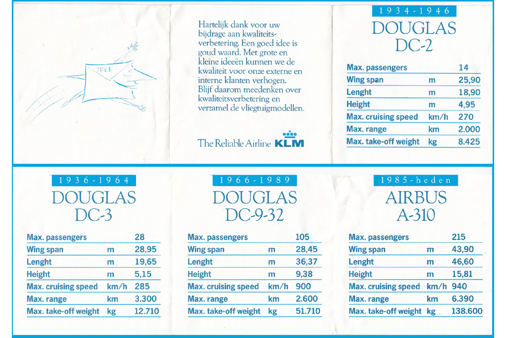 Statistics about DC-2, DC-3, DC-9 and A310