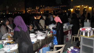 Food being served outdoors