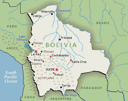 Map of Bolivia